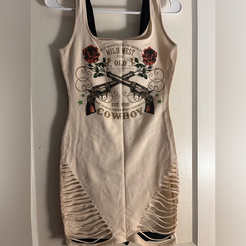Distressed Tank Dress